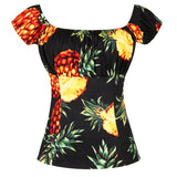 Women Vintage Blouse Tops Slash Neck Puff Sleeve 50s 60s Retro Cotton Slim Fit Streetwear Rock Punk Party