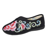 Zingj Cotton Shoes, Flat Shoes Injection Plastic Soft Sole Winter Clip Cotton And Velvet Embroidered Flower Cloth Shoes Pregnant Women Shoes Women's