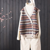 Spring and Autumn Fashion New Loose Sleeveless V-neck Knitted Vest Women's Casual Vest Western-style All-match
