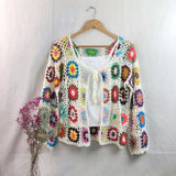 crochet sweater jacket 2021 spring and autumn fashion women's loose ethnic style cardigan jacket casual