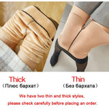 Fake Translucent Leggings Women High Waist Slim Sexy Tight Leggins Elasticity Plus Velvet Warm Leggings