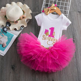 Year Girl Baby Birthday Dress Summer New Cotton Kids Baby Clothes First 1st Birthday Christening Dresses For Toddler