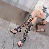 Shoes Roman Shoes Fashionable And Comfortable Shoes High Tube Rivet Flat-Soled Women's