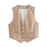 Summer New Women's Street Fashion Leisure Vest 15 Color V Collar