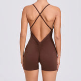 Zingj Dry Naked Sports Jumpsuit One Beautiful Back Running Fitness Suit Tight Yoga Jumpsuit 43014-Outfit