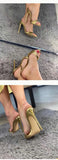 Onlymaker Women's Peep Toe Mules Gold Slip On Thin High Sandals Big Size Classic Fashion Lady