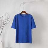 100% Cotton Basic T Shirt Women Summer New Oversized Casual Solid Tee Female Loose Short Sleeve Soft 10 Color