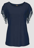 New Summer Solid Sexy Tassel Short Sleeve Women's Tops T Shirt 2021 Fashion Casual O Neck Loose Ladies T Shirt Plus