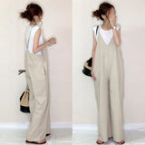 Trousers 2025 Summer New Women's Slings Solid Color Casual Loose Broad Leg