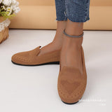 Bottom Flying Weaving Shallow Mouth Low-Top Single Shoes Women's New One-Legged Large-Size Lazy Work