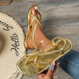 Zingj Sandals Women 2024 Summer Round Toe Pedal Casual Plus Size Beach Women's