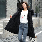 2024 Winter New Women's Coat Cotton-Padded Clothes Female In The Long Big Hair Collar And Wool Cotton-Padded Jacket Large Size Down Cotton Clothes Tide-Outfit