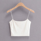 Zingj New INS Short Slim U-Collar Double Belt Suspender Tight Sexy Elastic Blouse