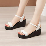 Heel Sandals For Women In 2023 New Muffin Soles With Thick Soles Are Fashionable Open Toe Anti-Skid Size