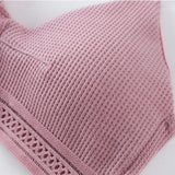 Cotton Hollow Out Bras For Women Underwear Solid Color Comfort Wireless Bra Lingerie Fashion Seamless Padded Bralette
