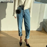 Casual Irregular Pockets High Waist Jeans Pants 2020 Fashion Loose Denim Jeans Female Trousers Autumn Winter