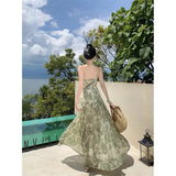 Zingj Break Broken Flower Condole Belt Dress Female Waist Show Thin Temperament Senior Feeling Hot Girl Long