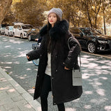 2022 New Fashion Warm Autumn Winter Fur Hooded Women Parkas Causal Pocket Long Women Jacket And Coat Winter