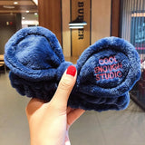 Face Hair Holder Hairbands Soft Warm Coral Fleece Bow Animal Ears Headband For Women Girls Turban Fashion Hair
