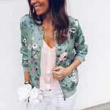 Print Zipper Casual Jacket Women 2019 Spring Summer Long Sleeve Loose Bomber Jacket Coat O Neck Fashion Tops