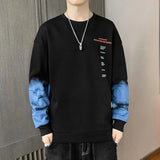New Men's Casual Pullover Korean Style Handsome Personality Street Fashion Printed Sweatshirt