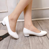 Women's 5cm High Heels Pumps Office Lady Women Shoes Sexy Bride Party Thick Heel Round Toe Zapatillas Mujer