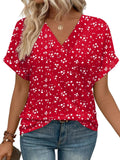 New Women's Dress Casual Round Neck Striped Multi-Color Short-Sleeved Overseas Hot T-Singing