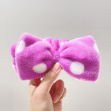 Leopard Soft Bow Wash Face Headbands For Women Girls make Up Coral Fleece Hairbands Hair Holder Headwear Hair