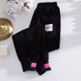 Fashion Letter printed Thick Plush Harem Pants Women Casual Loose Sweatpants Winter Warm Clothes Teens Large 2XL