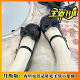 Bow Lolita Shoes Lolita JK Small Leather Shoes 2025 New Round Head With Mary Jane Single