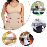 Tummy Control Shapewear Tank Tops Cami with Built in Bra Seamless Body Shaper Camisole Slimming Compression Waist