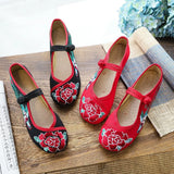 Zingj Embroidered Shoes Ethnic Wind Embroidered Women's Shoes Spring And Autumn Beef Tendon Bottom Women's Single