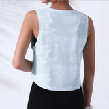 Zingj Run Lovely Sports Small Vest Female Round Collar Female Camouflage Spot Running Fitness Yoga Sleeveless Jacket-Outfit
