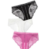 Panties Low Waist Hollow Briefs Solid Color Women's Underpants Lace Flower Panties Seamless Close-fitting Sexy