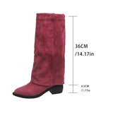 And Cowboy Boots 2025 New Autumn And Winter Large-Size High-Tube Trouser