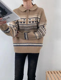 Half Zip Christmas Knit Pullover- Outfit