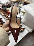 2025 Summer New Trendy Transparent Crystal Slope And Pointed Sandals Female Leather Ultra-High European