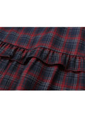 A Line Suspender Dress Dress Gothic Vintage Plaid Harajuku Short Sleeve Party Mini Dress Summer Fashion Streetwear