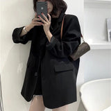 Zingj Spring And Autumn Black Small Suit Jacket Female Korean Version Of The British Wind Web Red Design Sense Of Women's Suit Women's
