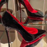 Shoes On The Bed Sex Cannon Shoes Women's Fine Heel 2025 New Autumn Black 10 Cm Sexy Pointed Single