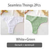 Women's thong High Waisted Seamless Women's Panties Comfortable Briefs 6 Solid Colors S-XL Sexy Underpants For