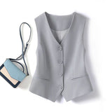 Vest Women's Small Vest 2025 Spring And Autumn New Repair Outside The Folding Wear Women's Shoulder Gray Short Horse