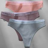 3PCS/Set M-XL Women's Thong Cotton Female Underpants Letter Waist Underwear Sexy Women's Panties Lingerie Thongs