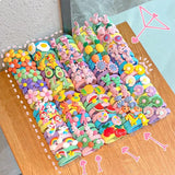 Girls Rubber Band Elastic Hair Bands Rainbow Cartoon Character Fruits Flower Headwear Girl Cute Sweet Hair