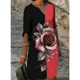 Summer Y2K Vintage V Neck Sundress Women Butterfly Print Midi Dresses Half Sleeve Casual Robe Beach Party Vestido De