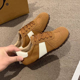 Zingj Wind Ugly Cute Round Head Anti-Smooth Detraining Shoes Female 2024 Summer And Autumn New Lace-Up Sports Leisure Forrest Gump Shoes-Outfit