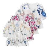 2024 Summer New Women's Street Fashion V-Neck Print With Short-Sleeved Shirt W091 1859-Outfit