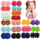 3inch New Design Beauty Grosgrain Ribbon Flower With Elastic Rope Floral Hair Bands Kids Accessories