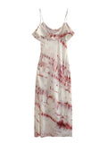 Tie Dye Slip Dress Woman Off Shoulder Long Dresses For Women Summer Chic And Elegant Evening Dress 2023 Sexy Party