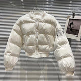 2022 Winter New Arrival O Neck Slim Waist Short Jacket Women Cotton Coat Streetwear